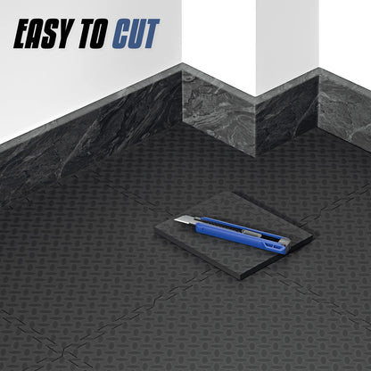 24 Pieces 1/2" Thick Puzzle Exercise Mat, EVA Foam Interlocking Tiles for Home Gym, 96 Square Feet, Black