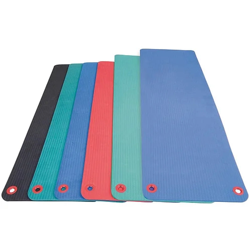 Aeromat Elite Workout Mat with Eyelets, 20" X 48" X 0.5", Phthalate-Free PVC Closed Cell Foam, Red